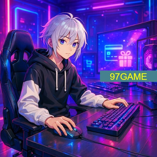 Imagem promocional da 97GAME mostrando a plataforma e suas vantagens