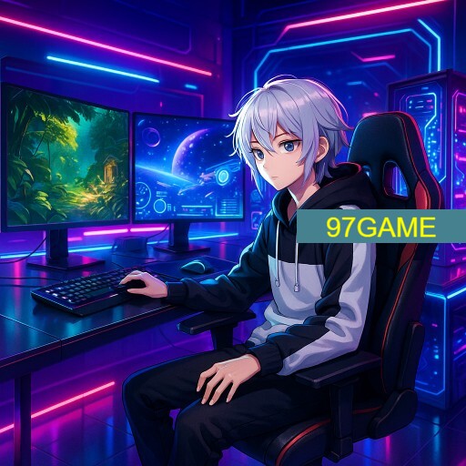 Imagem promocional da 97GAME mostrando a plataforma e suas vantagens